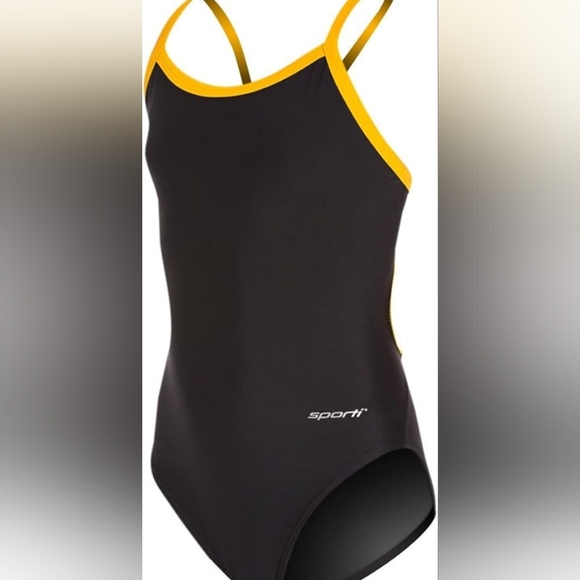 Sporti Thin Strap Athletic One Piece Swimsuit Women Competiton size 34 nwt - Picture 1 of 6